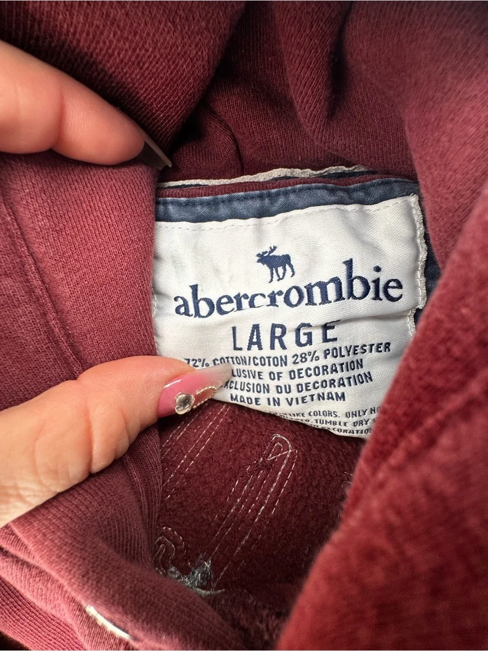 USED BOYS LARGE Abercrombie Hoodie- SEE PICS FOR FLAWS